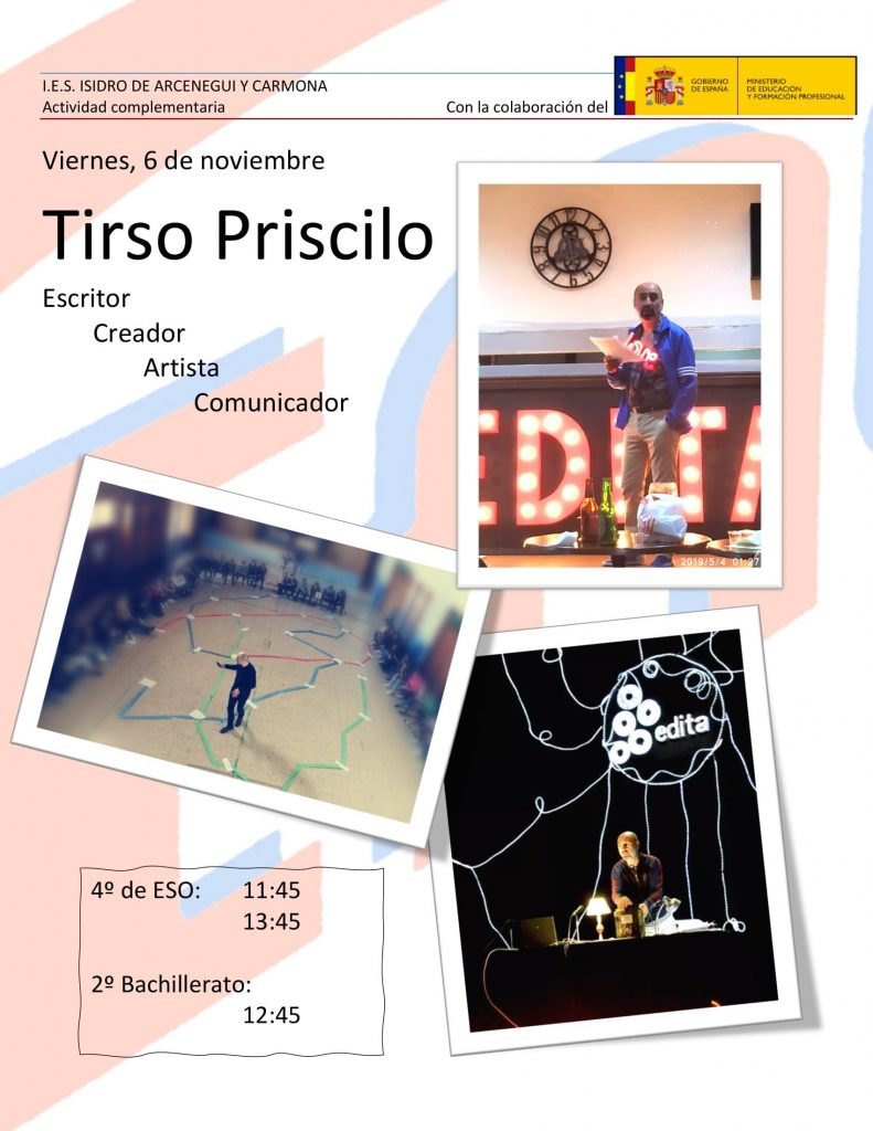 Cartel anunciador visita Tirso Priscilo